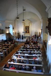 view from inside the church of St. Lawrence in Janakkala Finland