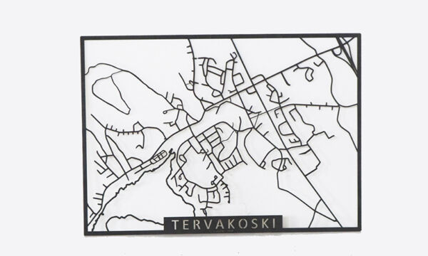 Puinen sisustuskartta Tervakoskesta.