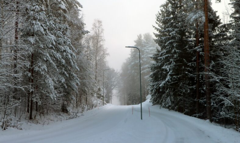 Talvinen katu.