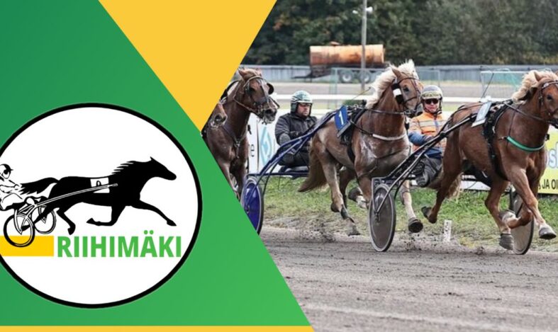 Riihimäen raviseuran logo ja laukkaava hevonen.