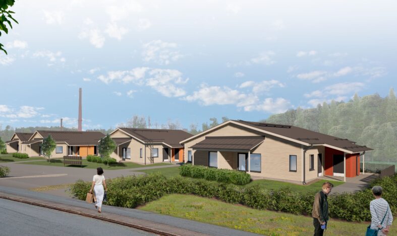 Havainnekuva pientaloista.