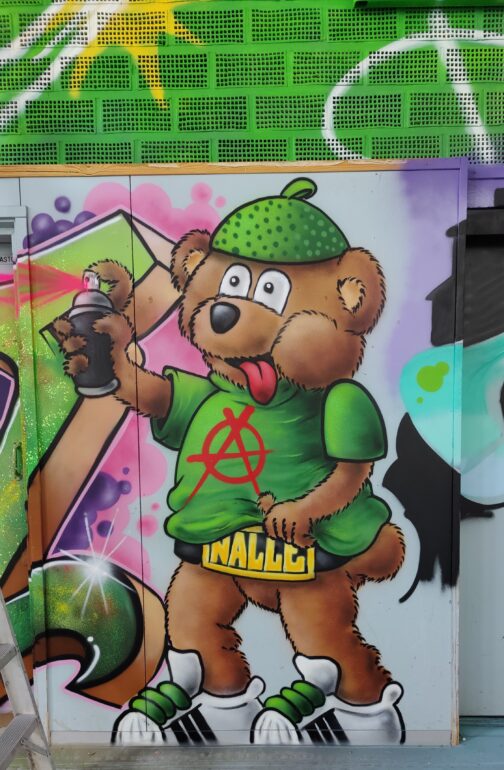 Graffiti art painted on the wall of Puuhanalle.