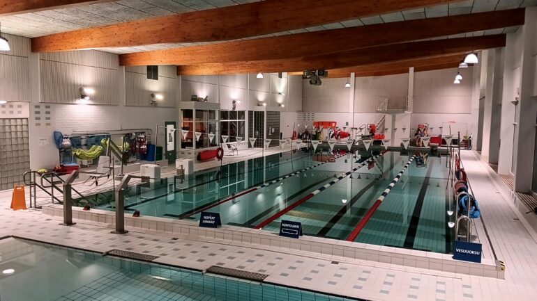 A pool in Tervakoski swimming hall.