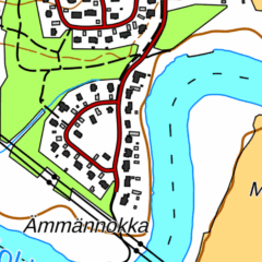 Maastokartta Harvialan asuinalueelta.